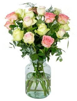 Boeket rozen pastel
