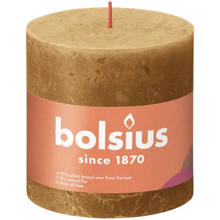 Bolsius Stompkaars rustiek 10x10cm Spice brown