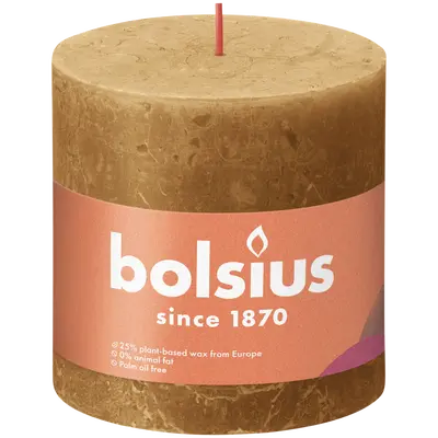 Bolsius Stompkaars rustiek 10x10cm Spice brown