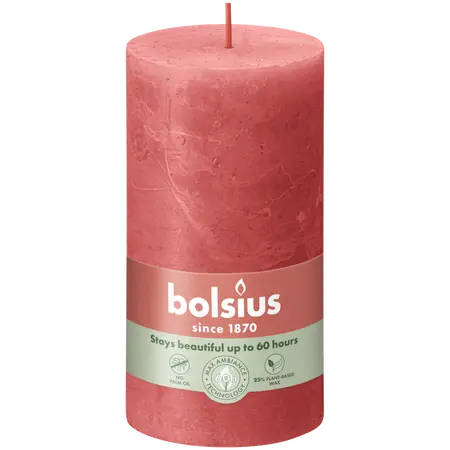 Bolsius Stompkaars rustiek 13x6,8cm Blossom pink