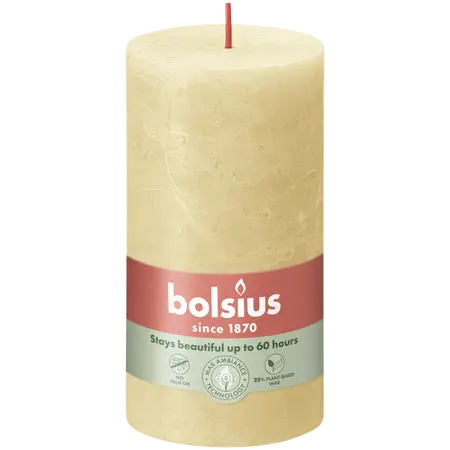 Bolsius Stompkaars rustiek 13x6,8cm Oat beige