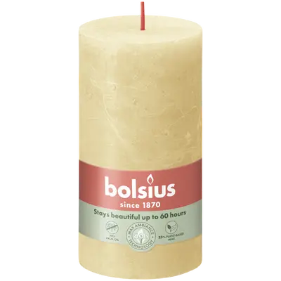 Bolsius Stompkaars rustiek 13x6,8cm Oat beige