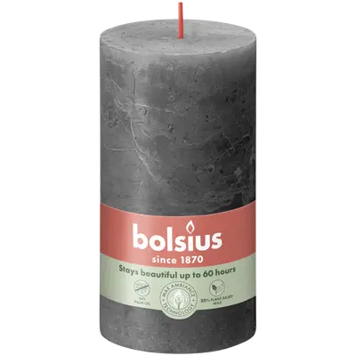 Bolsius Stompkaars rustiek 13x6,8cm Stormy grey