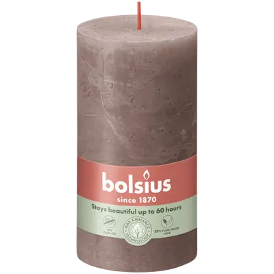 Bolsius Stompkaars rustiek 13x6,8cm Taupe