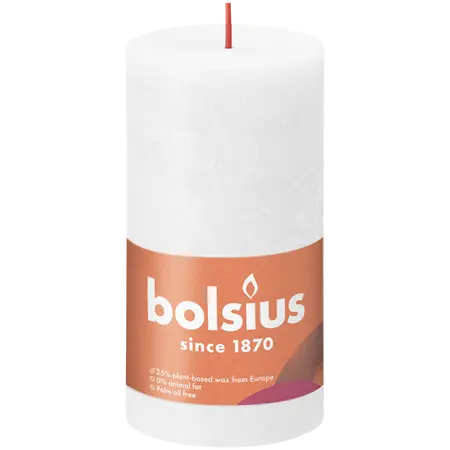 Bolsius Stompkaars rustiek 13x6,8cm Wit