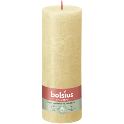 Bolsius Stompkaars rustiek 19x6,8cm Oat beige