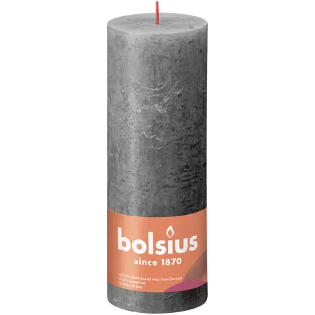 Bolsius Stompkaars rustiek 19x6,8cm Stormy grey