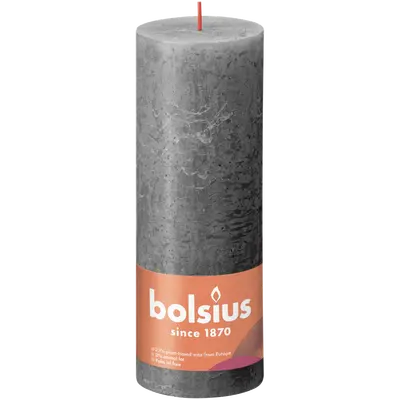 Bolsius Stompkaars rustiek 19x6,8cm Stormy grey