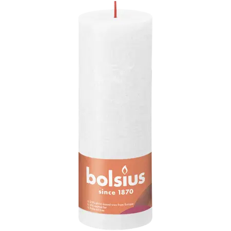 Bolsius Stompkaars rustiek 19x6,8cm Wit