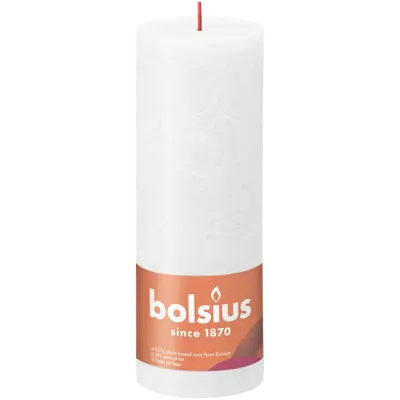 Bolsius Stompkaars rustiek 19x6,8cm Wit