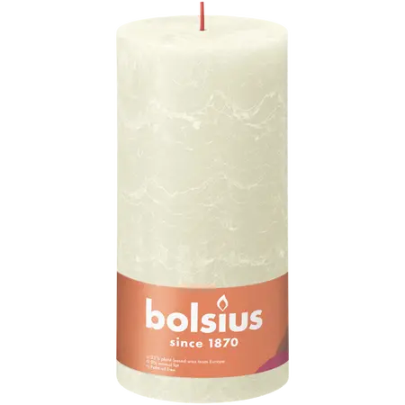 Bolsius Stompkaars rustiek 20x10cm Soft pearl