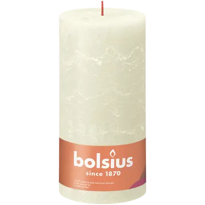 Bolsius Stompkaars rustiek 20x10cm Soft pearl