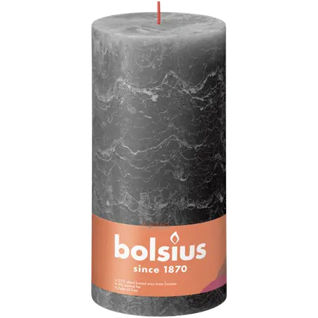 Bolsius Stompkaars rustiek 20x10cm Stormy grey