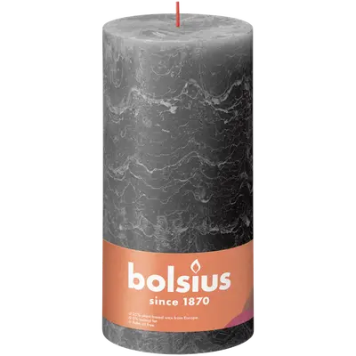 Bolsius Stompkaars rustiek 20x10cm Stormy grey