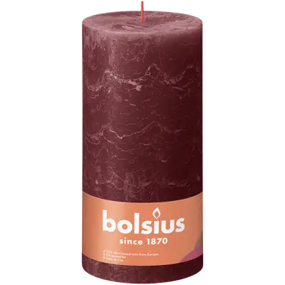 Bolsius Stompkaars rustiek 20x10cm Velvet red