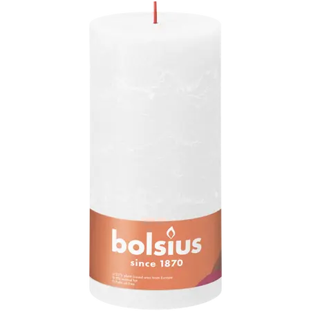 Bolsius Stompkaars rustiek 20x10cm Wit