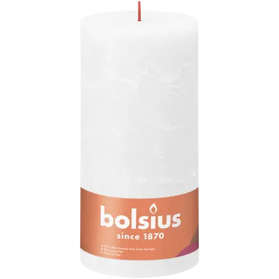 Bolsius Stompkaars rustiek 20x10cm Wit