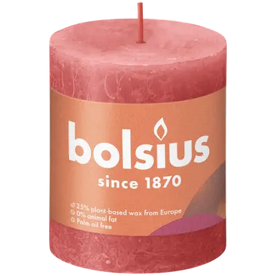 Bolsius Stompkaars rustiek 8x6,8cm Blossom pink