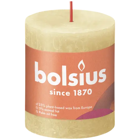 Bolsius Stompkaars rustiek 8x6,8cm Oat beige