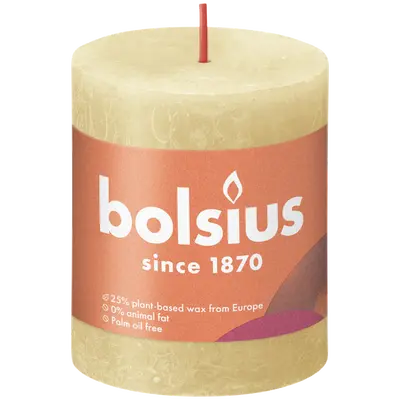 Bolsius Stompkaars rustiek 8x6,8cm Oat beige