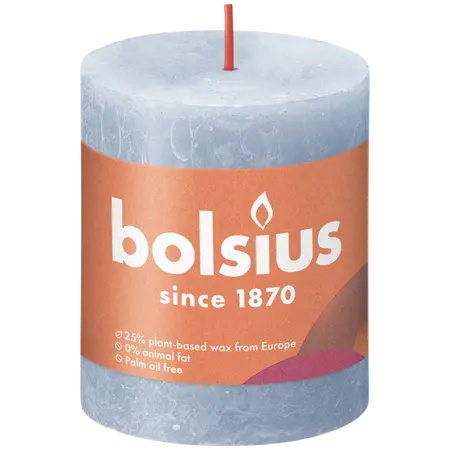 Bolsius Stompkaars rustiek 8x6,8cm Sky blue