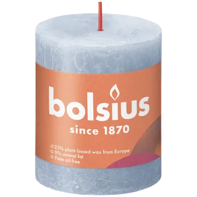 Bolsius Stompkaars rustiek 8x6,8cm Sky blue