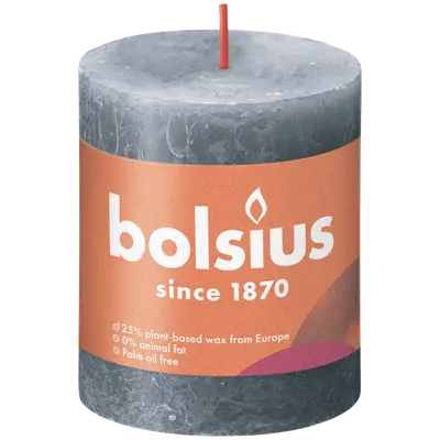 Bolsius Stompkaars rustiek 8x6,8cm Slate blue