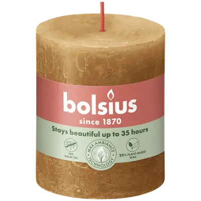 Bolsius Stompkaars rustiek 8x6,8cm Spice brown