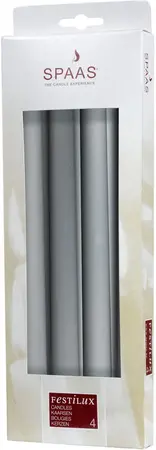 Kaars festilux d2.3h25cm zilver 4st - afbeelding 2