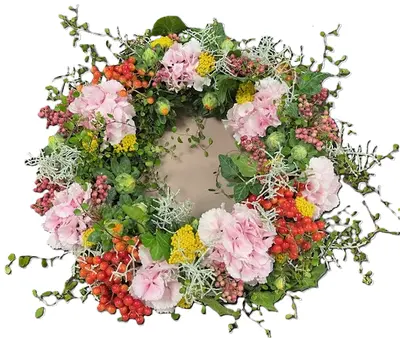 Krans (30cm) roze op schaal