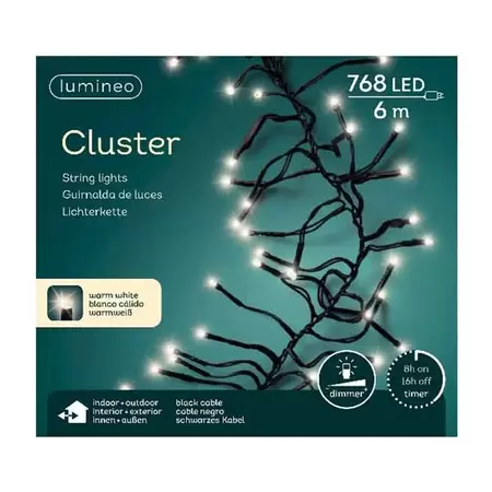 LED clusterverlichting 768l warm wit - afbeelding 1