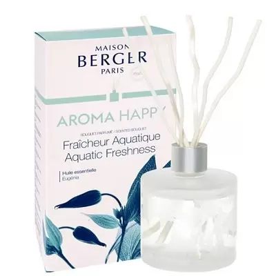 Aroma Happy - Fraîcheur Aquatique 180ml Parfumverspreider met sticks - Lampe Berger