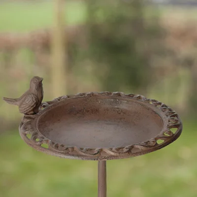 Vogelbad op voet gietijzer l23b23h39 - afbeelding 2